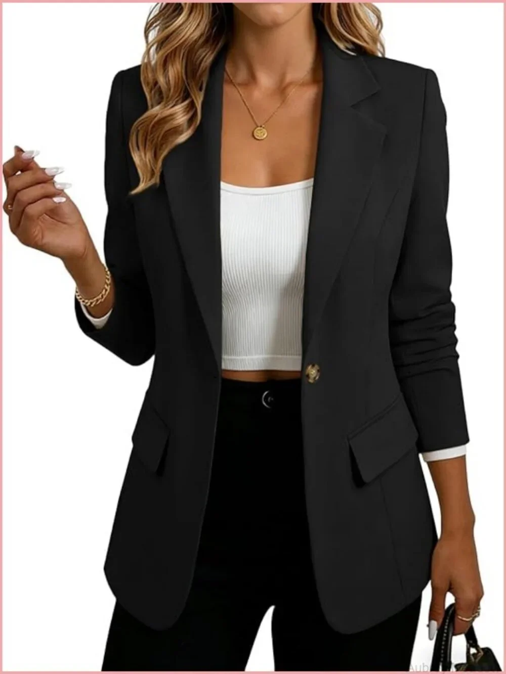 Lightweight Fully-Lined Open-Front Slim-Fit Blazer Jacket